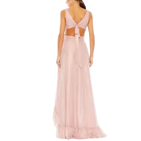 Mac Duggal 49526 Rose Cut Out High Low Ruffle Gown, Size 2 New w/ Tag MSRP $398