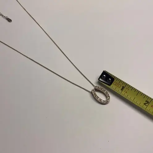 Monet Signed Gold Tone Necklace Rhinestone Horseshoe Shape? With ExtensionChain