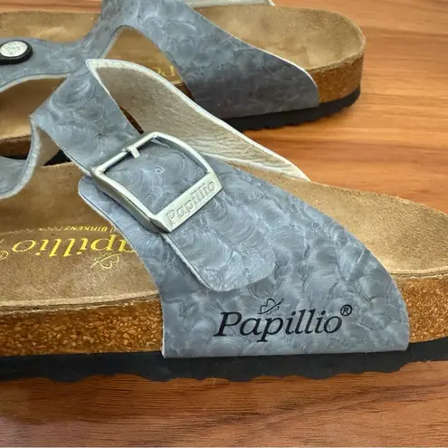 PAPILLIO by Birkenstock Gizeh Printed Bluish Gray Sandals Slides Size 39 L8 M6 Blue