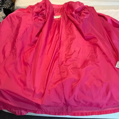 Vintage 80s J. Gallery Bright Pink Long Coat Jacket Raincoat Women’s Size 5/6