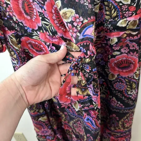 MISA Los Angeles MISA Womens Olivia Dress XS NEW Paisley Sheer Long Sleeve Event Ruffle Floral - Image 5