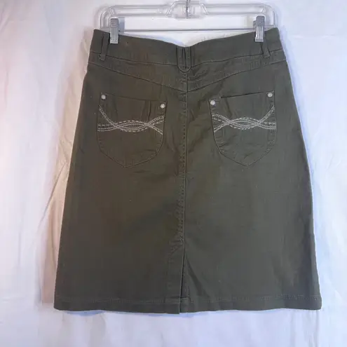 Christopher & Banks Cotton Straight Skirt NWT Green Cotton Western Flair Size 4