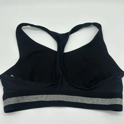Onzie Y-Back Sports Bra in Black Silver Size Large