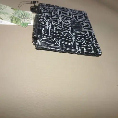 Badgley Mischka Black White Logo Monogram Mini Credit Card Holder Coin Wallet