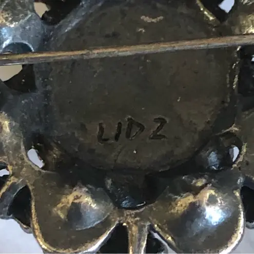 Vintage LIDZ Brothers NY citrine and moon stone brooch