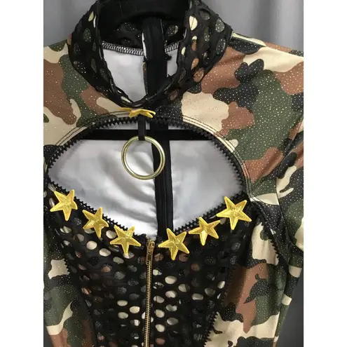 Party King Babe 2 Piece Women's Small Camo Army Cadet Halloween Costume Set Brown