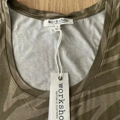 Workshop Republic Clothing 💥🆕Workshop Olive Zebra Print Tank Top S🆕