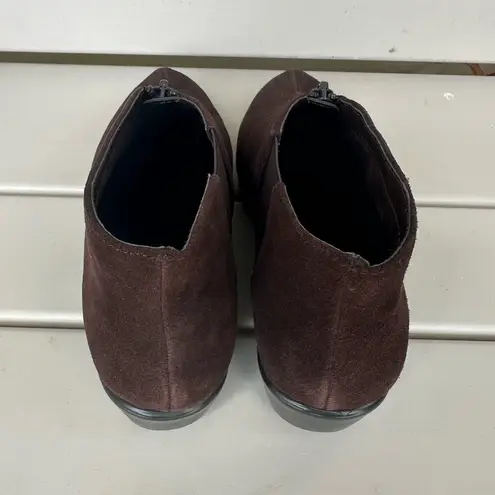 Aerosoles NWOT Allowance Suede Front Zip Wedge Almond Toe Ankle Booties Boot 6.5