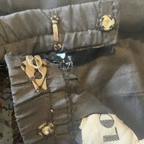 Vtg Swee Lo Skirt Women L Black Silk Sequin 80s Retro Party Cocktail Formal Glam Size L