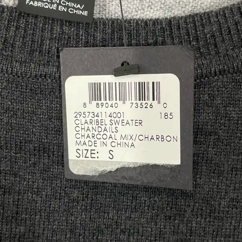 Club Monaco NWT Claribel Layered Look Merino Wool Sweater Size SMALL Gray Black