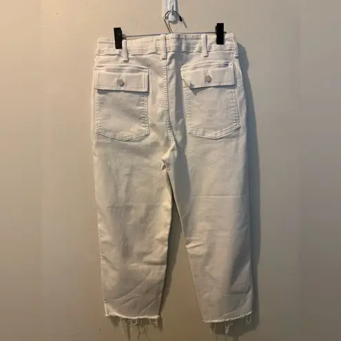 MOTHER Patch Pocket Private Ankle Fray Size 31 in Cream Puffs White