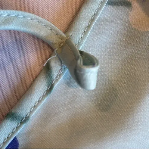 VINTAGE KATHERINE BISHOP Blue & Purple Floral Slip Nighty Chemise Nightgown Med