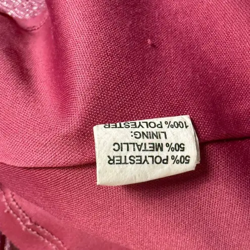 Ramy Brook Lebron Pink Metallic Long Sleeve Twisted Cutout Waist Gown Size 2