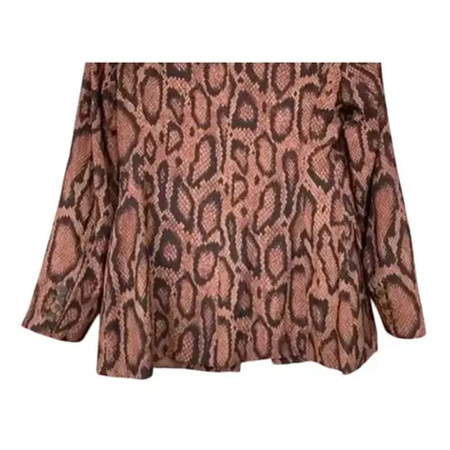 We Wore What NWT Danielle Bernstein Snakeskin Shaped Blazer 00 Brown Black Cognac