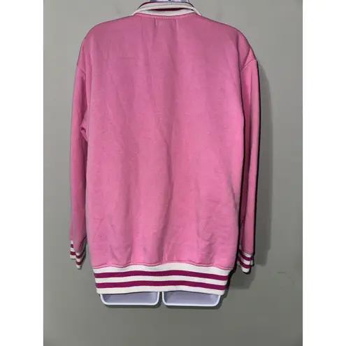 Barbie Pink Quarter Zip Sweatshirt Fleece Heart Logo L Size L