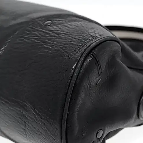 BALLY Black Calfskin Oversized Crossbody Messenger Overnight Top Handle Tote Bag