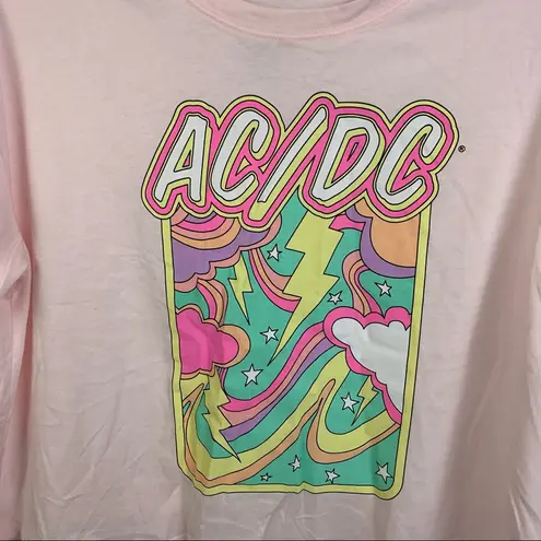 Ac/Dc NEW  cropped colorful graphic women’s top Size XLarge