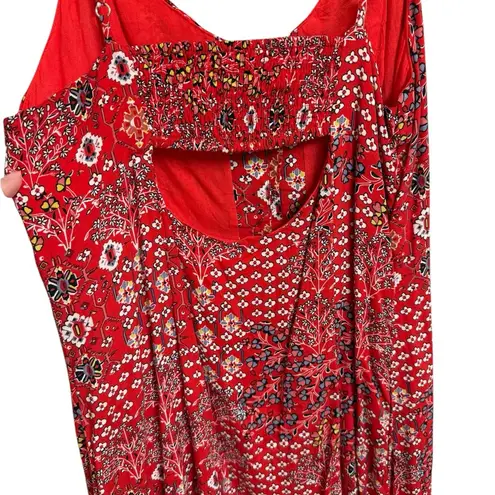 Abel the label Lola Women Size L Midi Dress Button Front Ruffle Hi Lo Hem Cutout - Image 3