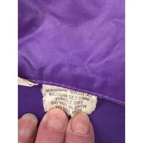 Vintage 1970s Purple Nylon Rain Coat Snap