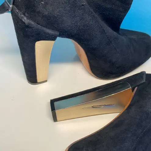 Brian Atwood  Black Suede Heeled Ankle Boots Size 7.5