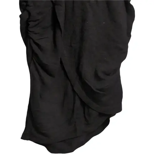 NWT Monrow Black Long Sleeve Ruched V Neck Knit Dress USA Made Revolve Size S