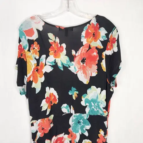 Planet Gold Plus Size 1X Wrap Dress Hi Lo Floral Short Sleeve Stretch 808