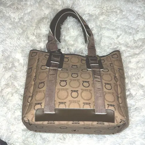 Salvatore Ferragamo Gancini Handbag Color Beige SN AF- 215373 EUC 9/10