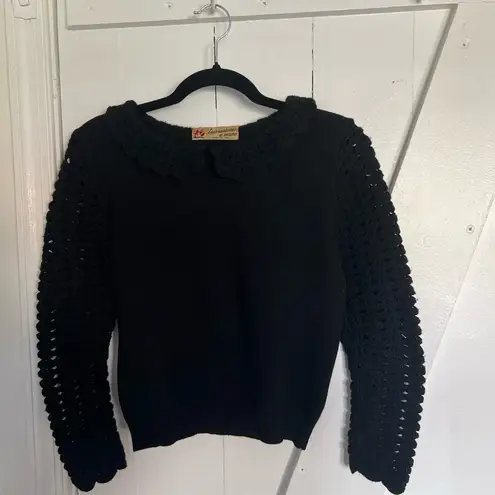 Vintage Lavorazione a mano Black Knit Sweater