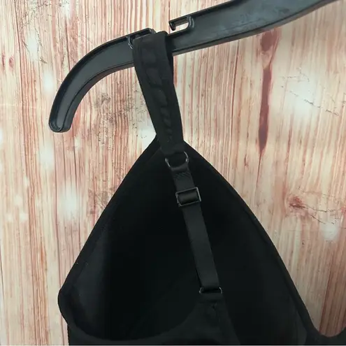 Avia Black Medium Support Molded Plunge Sports Bra