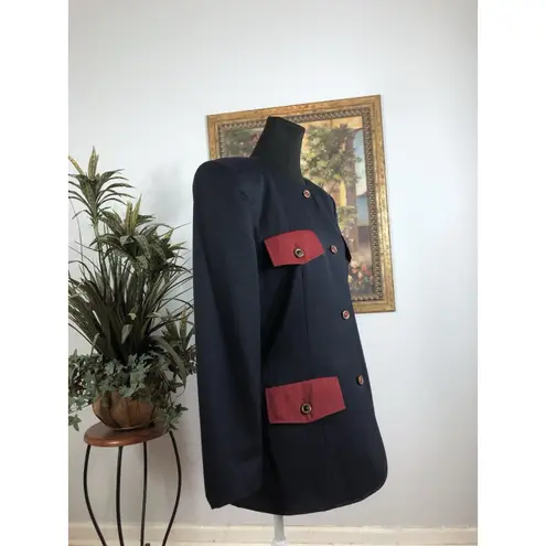 Harve Bernard Women Military Style Jacket Size8 Lined 100% Wool Clueless Preppy Size 8