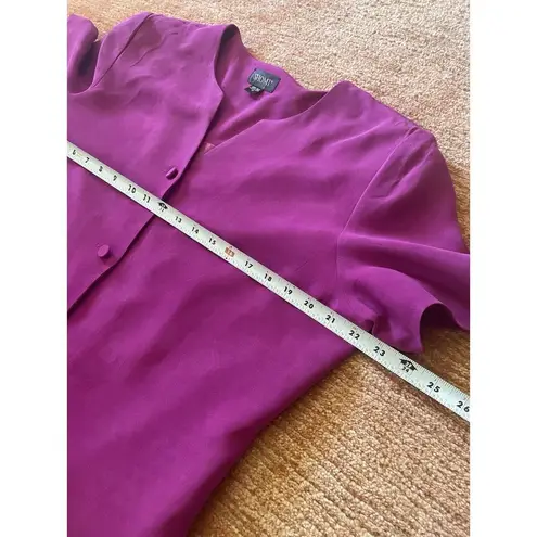 Shomi Vintage Silk Lined Short Sleeve Button Up Women’s Pink Jacket Size 14 - Image 3