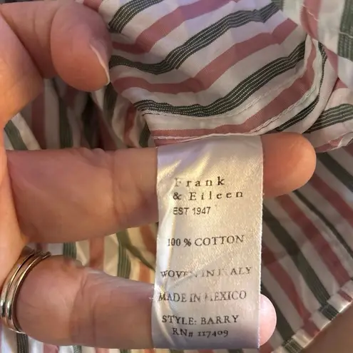 Frank & Eileen Size S Barry Button Front Up Shirt Stripes Striped Long Sleeves - Image 5