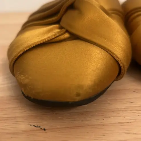 No21 satin knot Mustard yellow mule with rhinestones Pink Size 6