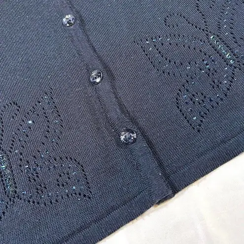 Olga Santini Butterfly Cardigan Sweater Blue Size L