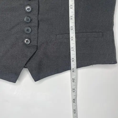 Zenana Outfitters Grey Button-Front Vest Size M Workwear Business Attire