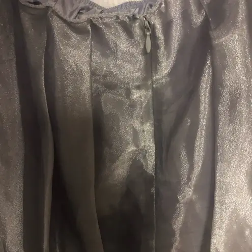 Alex Evenings Sz 12 Long Organza Skirt Ballgown Prom Full Length Silver