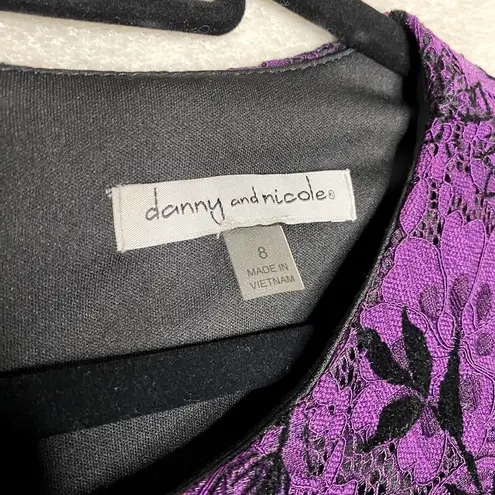 Danny & Nicole Floral Lace Velvet Fit & Flare Dress Purple Black Halloween 8