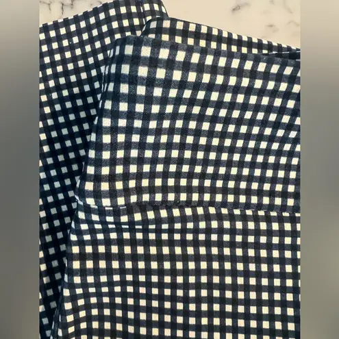 J. McLaughlin Navy & White Gingham Pull On Maise Ankle Stretch Pants 0 NWOT Blue