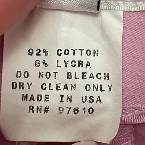 Leggiadro Bubblegum Pink Stretch Ankle Cropped Pants Classic Side Zip Size 12