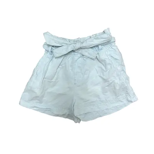 Pact Denim Chambray Paper Bag Shorts Size XS Organic Cotton Light Blue
