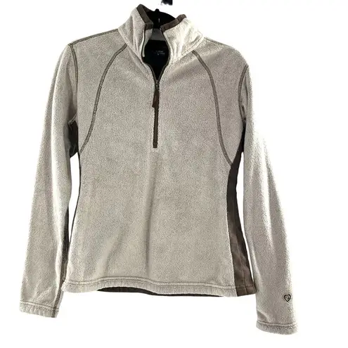 Kuhl Advokat Fleece Jacket Quarter Zip Beige Brown (Stone) Women's Jacket Sz M