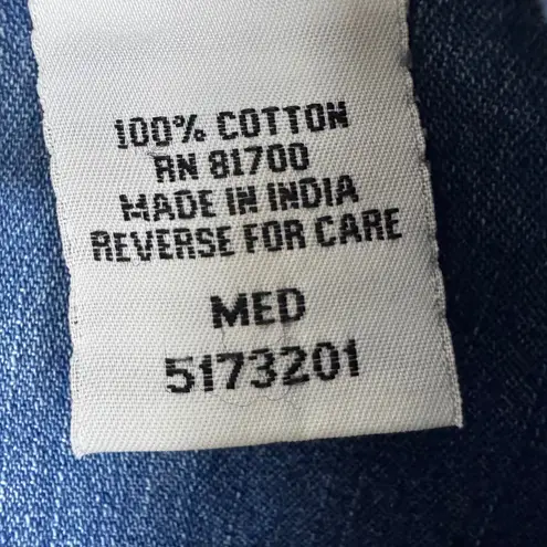 Two Twenty Sz M Embroidered Denim Jacket Western Aztec Southwestern Jean Coat Blue Size M