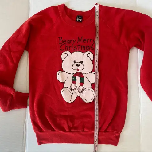 Vintage 1987 Screen Stars Berry Merry Christmas red holiday sweatshirt Sz Small
