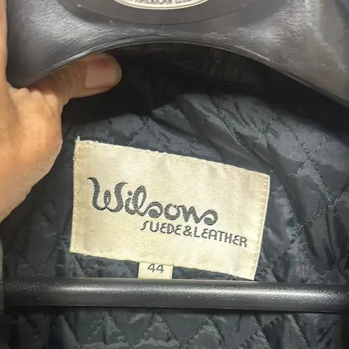 Vintage Wilson Black Leather Fringe Motorcycle Jacket Size undefined