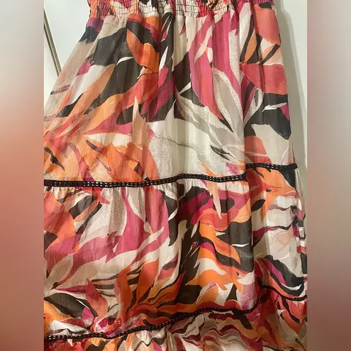 John Paul Richard Maxi Dress Size Small Multicolor Vacation Summer Lightweight Pink
