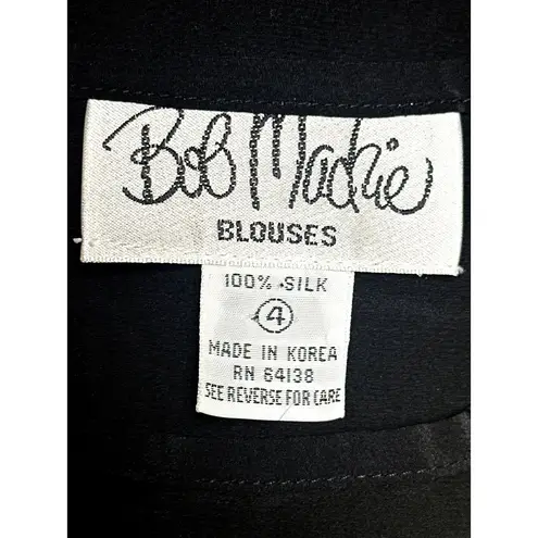 Bob Mackie Size 4 Black Silk Tank Top Vintage Luxury Sleeveless City Chic Luxury