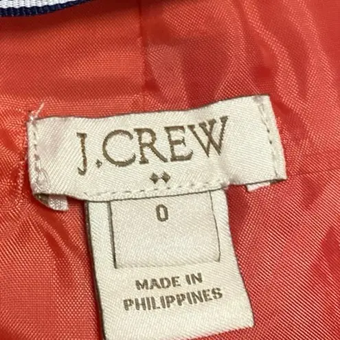 J.Crew Women's Orange Red Wool Long Sleeve Funnel Neck Pea Coat Jacket Size 0