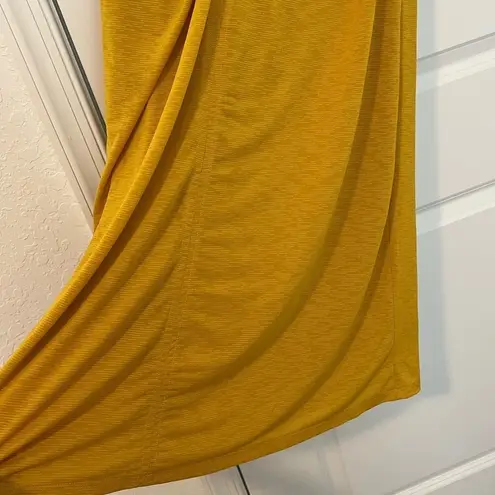 House of Harlow 1960 Sexy Summer Ruched Jersey Maxi Skirt Bronze Yellow Size XS