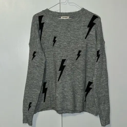 ee:some  Super Soft Lightening Bolt Long Sleeve Sweater Gray Women’s S / M