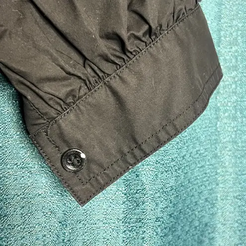 Hunter Bell Evangeline Black Casual Designer Popover Blouse Balloon Sleeve Top M